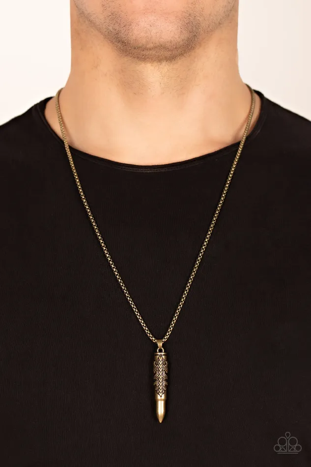 All Eyes On U Jewelry Paparazzi Accessories Necklaces Mysterious Marksman Brass Paparazzi Necklace
