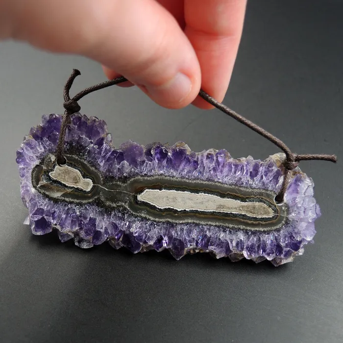 Amethyst Stalactite Flower Pendant Drilled Stalactite Slice Freeform Irregular Natural Stone Pendant P1629 Intrinsic Trading Necklaces Amethyst Stalactite Flower Pendant Drilled Stalactite Slice Freeform Irregular Natural Stone Pendant P1629 Intrinsic Trading Necklaces