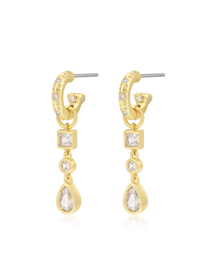 Bezel Stone Charm Huggies Gold Luv Aj Charm Necklaces