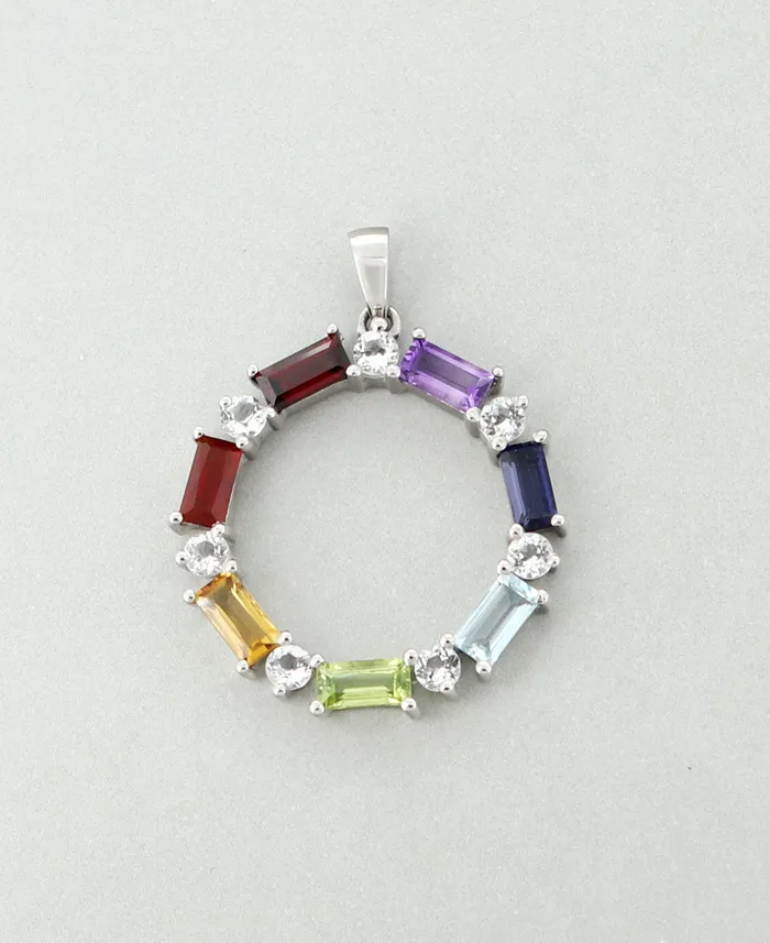Buddha Groove Chakra Wheel of Balance Gemstone Sterling Pendant Necklaces
