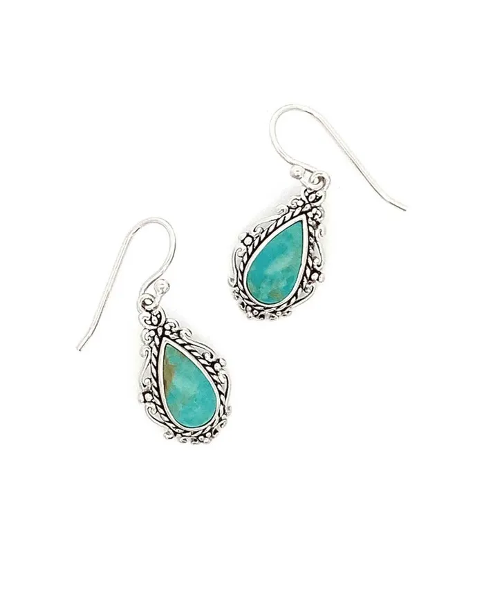 Buddha Groove Earrings Sterling Silver Turquoise Earrings