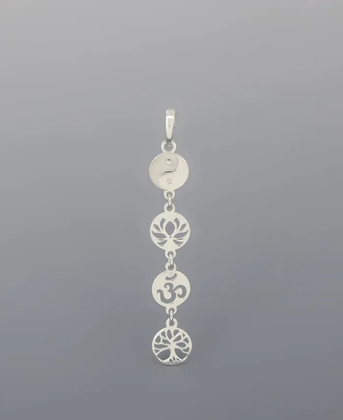 Buddha Groove Necklaces Dainty Sterling Silver Link Pendant with Meaningful Symbols Buddha Groove Necklaces Dainty Sterling Silver Link Pendant with Meaningful Symbols