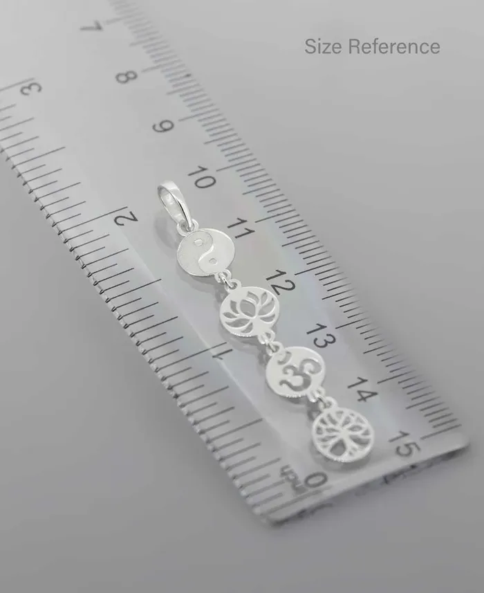 Buddha Groove Necklaces Dainty Sterling Silver Link Pendant with Meaningful Symbols