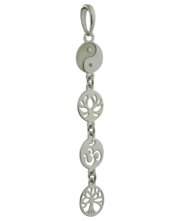 Buddha Groove Necklaces Dainty Sterling Silver Link Pendant with Meaningful Symbols