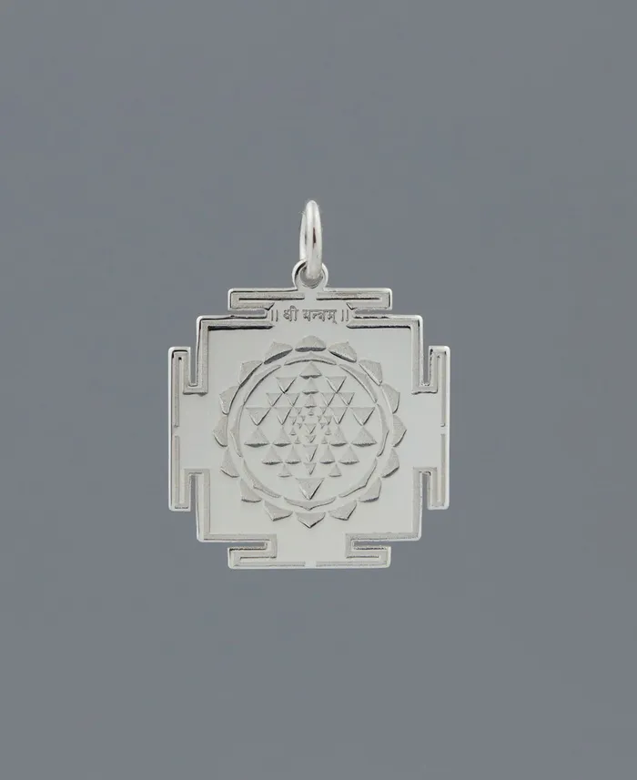 Buddha Groove Necklaces Sacred Geometry Sterling Silver Sri Yantra Pendant