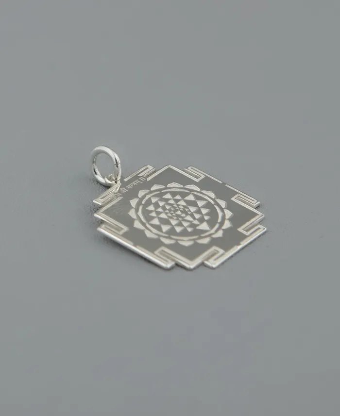 Buddha Groove Necklaces Sacred Geometry Sterling Silver Sri Yantra Pendant