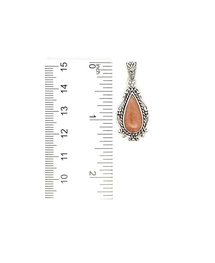 Buddha Groove Necklaces Sterling Silver Peach Moonstone Pendant