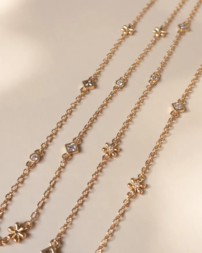 Daisy Charm Belly Chain Gold Luv Aj Charm Necklaces Daisy Charm Belly Chain Gold Luv Aj Charm Necklaces