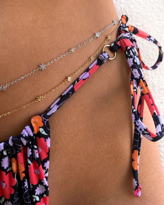 Daisy Charm Belly Chain Gold Luv Aj Charm Necklaces Daisy Charm Belly Chain Gold Luv Aj Charm Necklaces