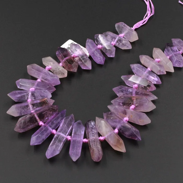 Double Terminated Ametrine Points Beads Center Drilled Genuine Natural Ametrine Focal Pendant Bead 16 Strand Intrinsic Trading Necklaces