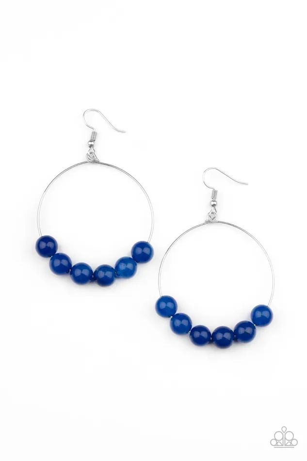 Earrings All Eyes On U Jewelry Paparazzi Accessories Let It Slide Blue Paparazzi Earrings
