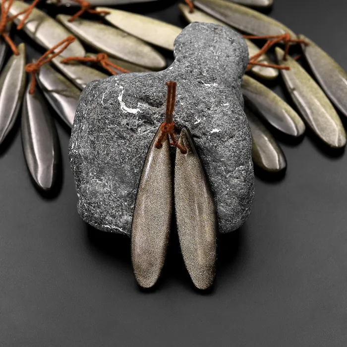 Earrings Intrinsic Trading AAA Drilled Natural Golden Obsidian Earring Pair Matched Teardrop Gemstone Beads A1 Earrings Intrinsic Trading AAA Drilled Natural Golden Obsidian Earring Pair Matched Teardrop Gemstone Beads A1