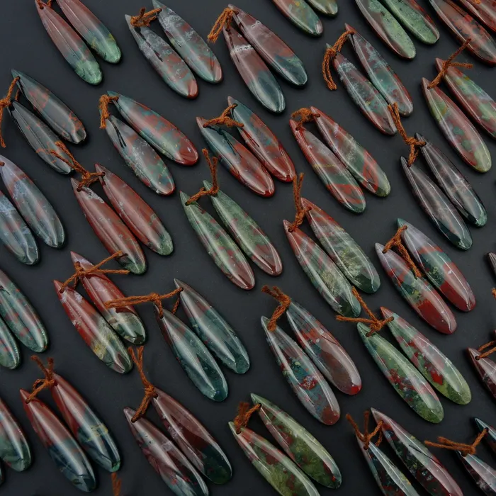 Earrings Intrinsic Trading Drilled Gemstone Pair Natural Bloodstone Thin Long Teardrop Cabochon Cab Pair Matched Earrings Bead Pair Bright Green Red Stone Earrings Intrinsic Trading Drilled Gemstone Pair Natural Bloodstone Thin Long Teardrop Cabochon Cab Pair Matched Earrings Bead Pair Bright Green Red Stone