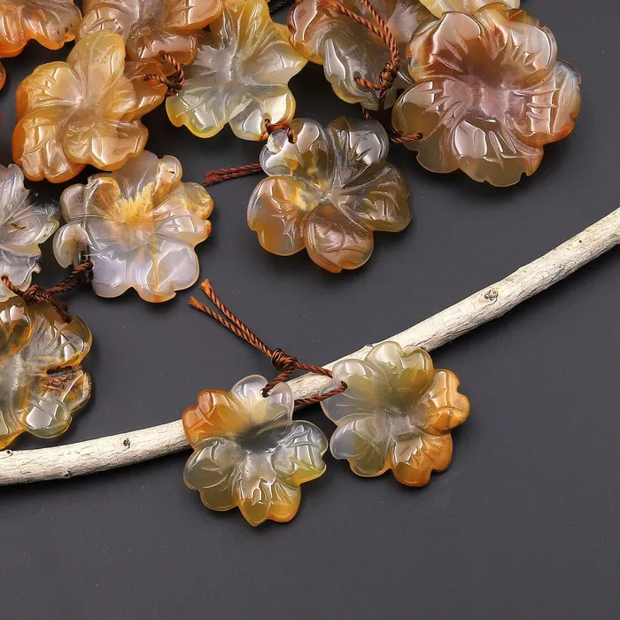 Earrings Intrinsic Trading Hand Carved Natural Brown Yellow Carnelian Flower Earring Pair Drilled Translucent Gemstone Matched Beads A1 Earrings Intrinsic Trading Hand Carved Natural Brown Yellow Carnelian Flower Earring Pair Drilled Translucent Gemstone Matched Beads A1