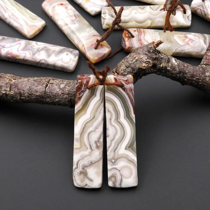 Earrings Intrinsic Trading Natural Mexican Laguna Lace Agate Long Rectangle Earrings Matched Gemstone Cabochon Beads Pair A2 Earrings Intrinsic Trading Natural Mexican Laguna Lace Agate Long Rectangle Earrings Matched Gemstone Cabochon Beads Pair A2