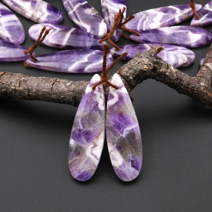 Earrings Intrinsic Trading Natural Purple Chevron Amethyst W White Stripes Earring Pair Teardrop Matched Gemstone Beads A4 Earrings Intrinsic Trading Natural Purple Chevron Amethyst W White Stripes Earring Pair Teardrop Matched Gemstone Beads A4