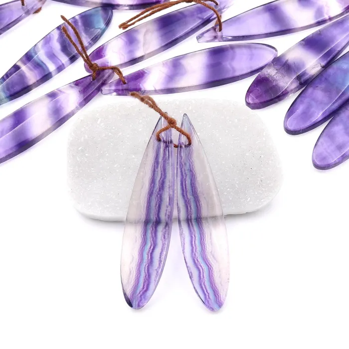 Earrings Intrinsic Trading Natural Purple Fluorite Teardrop Earring Pair Drilled Gemstone Matched Beads A6 Earrings Intrinsic Trading Natural Purple Fluorite Teardrop Earring Pair Drilled Gemstone Matched Beads A6