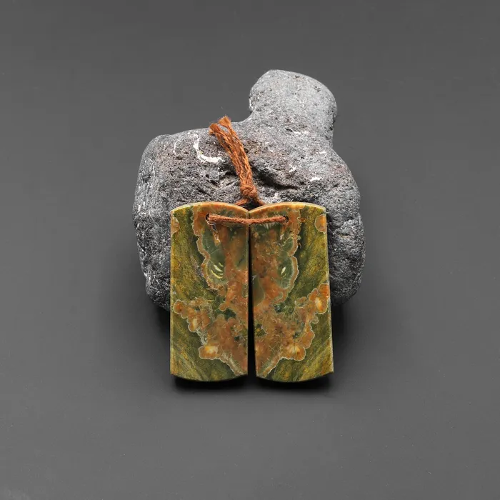 Earrings Intrinsic Trading Natural Rainforest Rhyolite Jasper Matched Flat Rectangle Earring Pair Beads A2 Earrings Intrinsic Trading Natural Rainforest Rhyolite Jasper Matched Flat Rectangle Earring Pair Beads A2