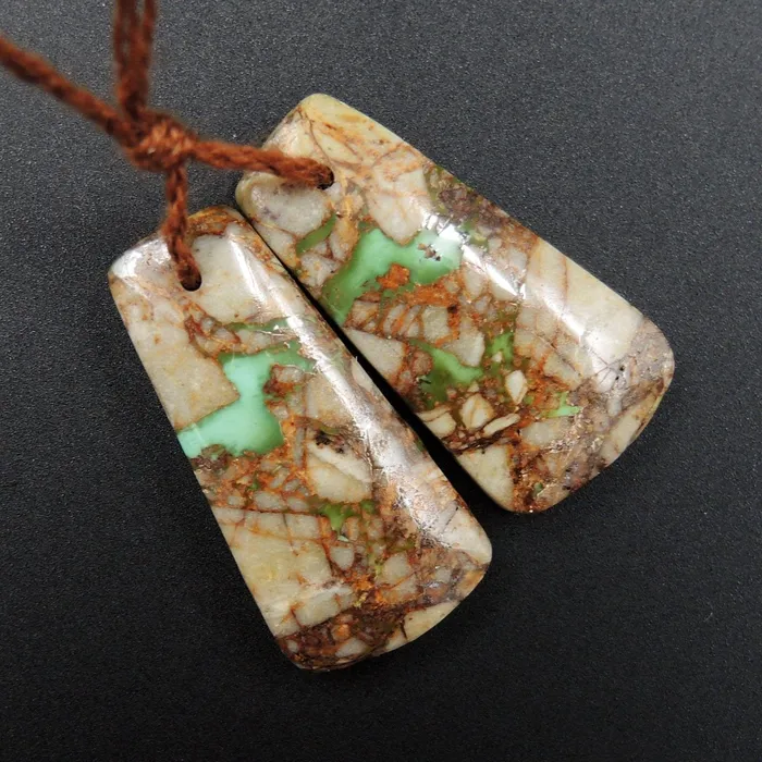 Earrings Intrinsic Trading Natural Turquoise From Royston Nevada Cabochon Cab Pair Drilled Matched Earrings Bead Pair E1750