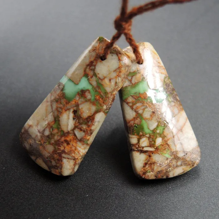 Earrings Intrinsic Trading Natural Turquoise From Royston Nevada Cabochon Cab Pair Drilled Matched Earrings Bead Pair E1750