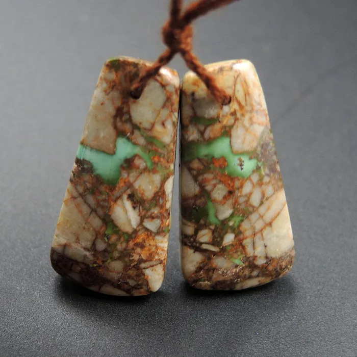 Earrings Intrinsic Trading Natural Turquoise From Royston Nevada Cabochon Cab Pair Drilled Matched Earrings Bead Pair E1750