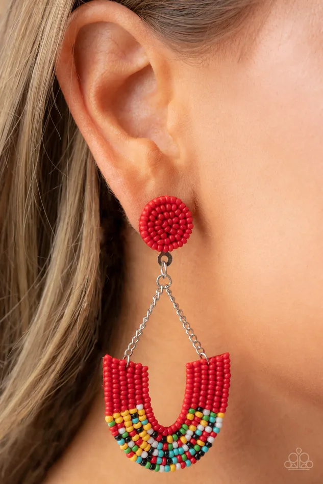 Earrings Make it RAINBOW Red Paparazzi Earrings All Eyes On U Jewelry Paparazzi Accessories