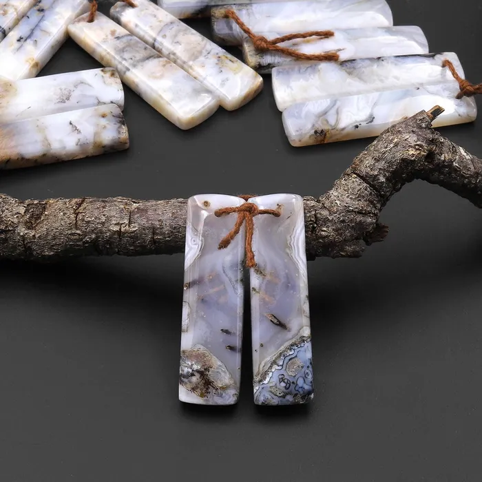 Earrings Natural Madagascar Picture Agate Earring Pair Drilled Matched Rectangle Gemstone Beads A1 Intrinsic Trading Earrings Natural Madagascar Picture Agate Earring Pair Drilled Matched Rectangle Gemstone Beads A1 Intrinsic Trading