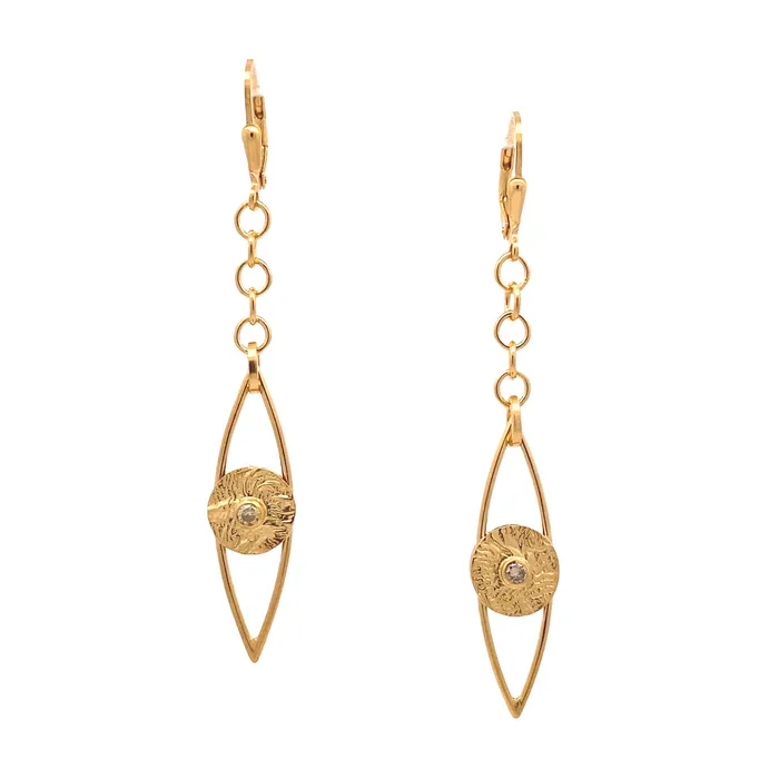 Earrings Q Evon Eye of Protection Earrings with Champagne Diamond