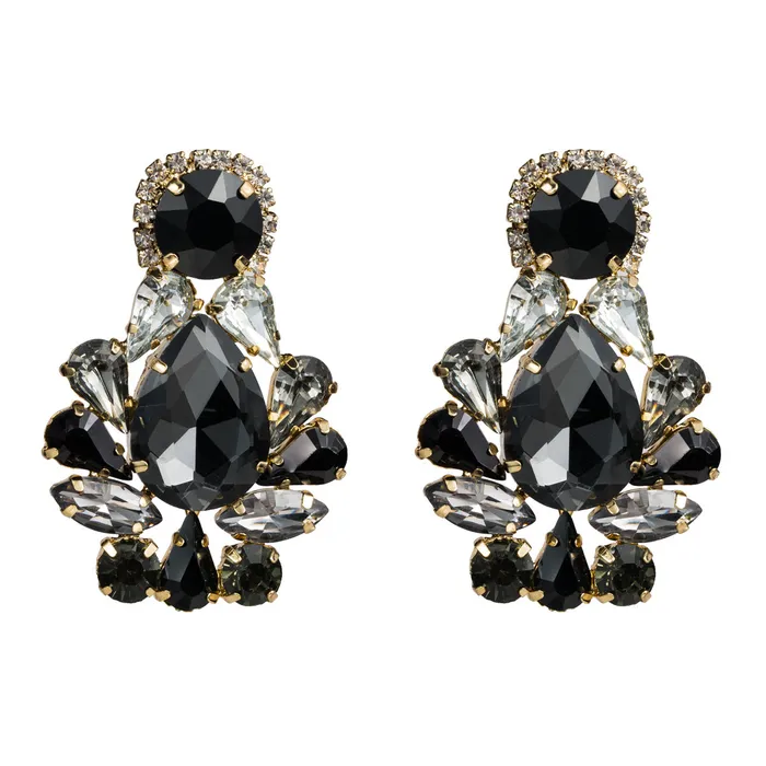 Earrings Refined by AnnaKaci Large Geometric Crystals Hanging Earring Stud