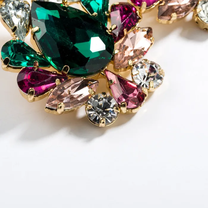 Earrings Refined by AnnaKaci Large Geometric Crystals Hanging Earring Stud