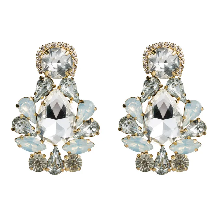 Earrings Refined by AnnaKaci Large Geometric Crystals Hanging Earring Stud