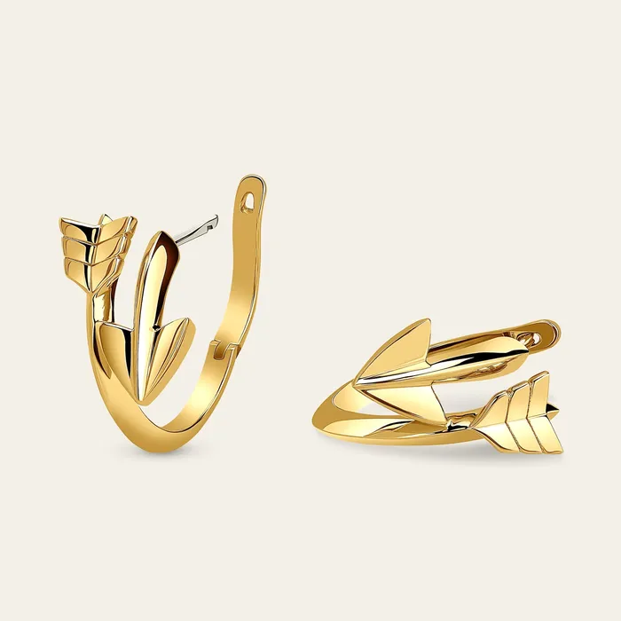 Earrings Super Arrow Earrings Hand crafted in 18k yellow gold