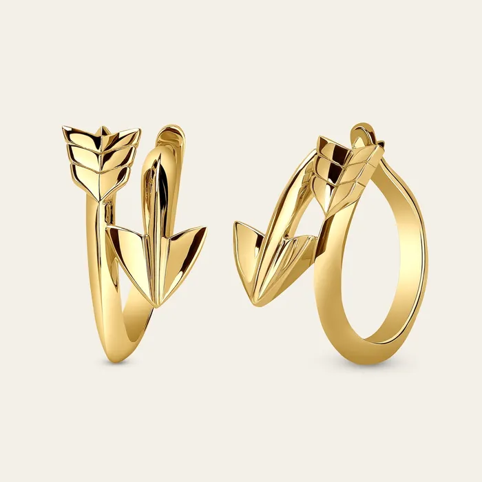 Earrings Super Arrow Earrings Hand crafted in 18k yellow gold