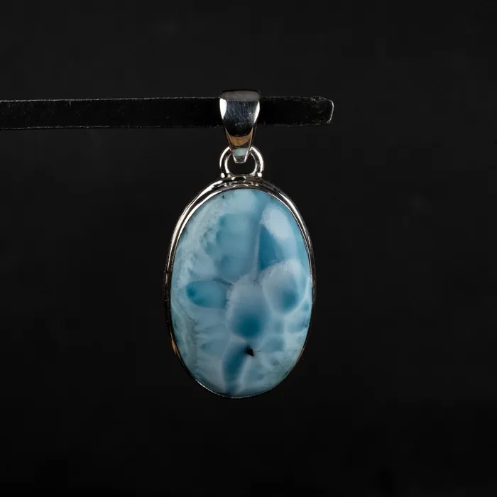 InnerVision Crystals Necklaces Larimar Pendant 1478 g 52x27mm 925 Silver