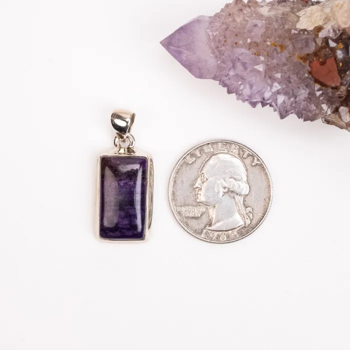InnerVision Crystals Necklaces Sugilite Pendant 532 g 31x13mm 925 Silver