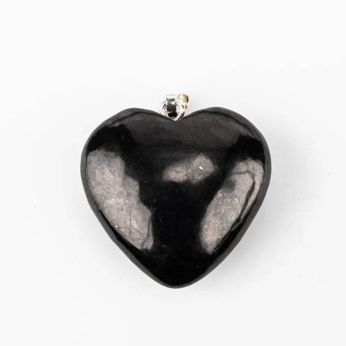 InnerVision Crystals Shungite Heart Pendant 25x24mm Necklaces