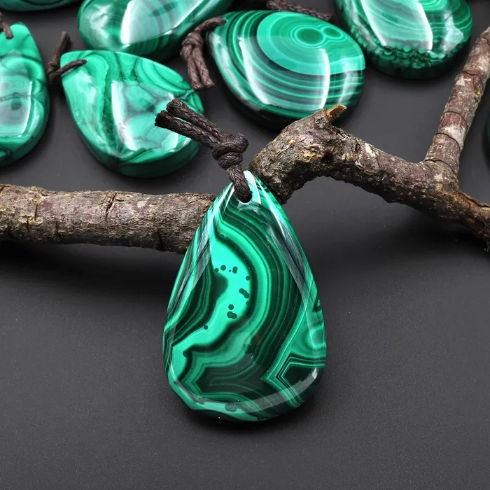Intrinsic Trading AAA Natural Malachite Teardrop Pendant Drilled Gemstone Focal A15 Necklaces Intrinsic Trading AAA Natural Malachite Teardrop Pendant Drilled Gemstone Focal A15 Necklaces