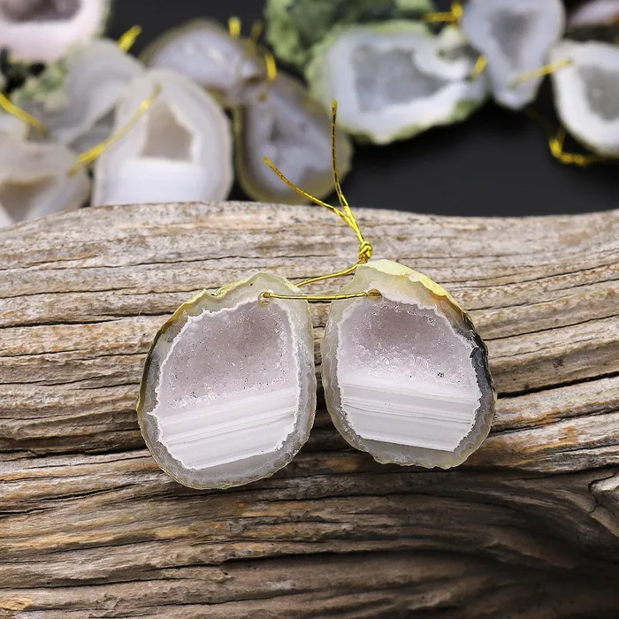 Intrinsic Trading Earrings Drilled Natural Pristine White Tabasco Geode Earrings Pair Druzy Agate Freeform Matched Gemstone Beads A4 Intrinsic Trading Earrings Drilled Natural Pristine White Tabasco Geode Earrings Pair Druzy Agate Freeform Matched Gemstone Beads A4