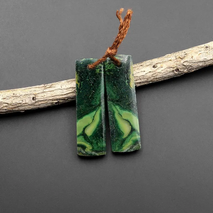 Intrinsic Trading Earrings Natural African Green Jade Earring Pair Drilled Gemstone Rectangle Matched Earring Bead Pair A1 Intrinsic Trading Earrings Natural African Green Jade Earring Pair Drilled Gemstone Rectangle Matched Earring Bead Pair A1