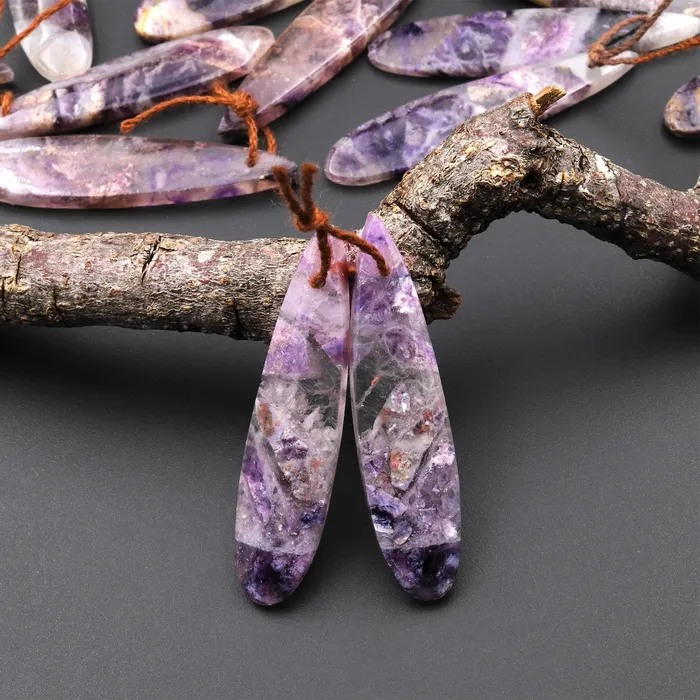 Intrinsic Trading Earrings Translucent Natural African Petrified Purple Opal Earring Pair Matched Teardrop Gemstone Beads A4 Intrinsic Trading Earrings Translucent Natural African Petrified Purple Opal Earring Pair Matched Teardrop Gemstone Beads A4