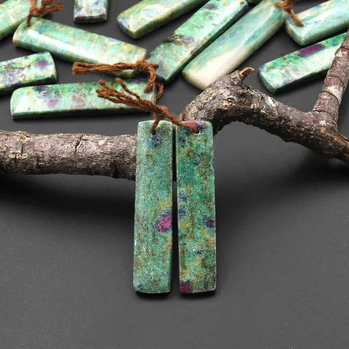 Intrinsic Trading Natural Ruby Fuchsite Earring Pair Matched Gemstone Beads A6 Earrings Intrinsic Trading Natural Ruby Fuchsite Earring Pair Matched Gemstone Beads A6 Earrings
