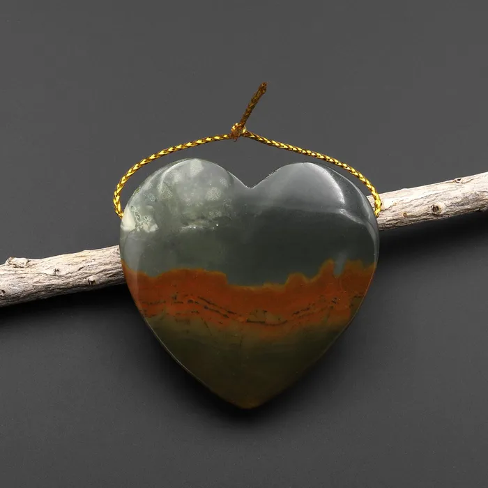 Intrinsic Trading Necklaces Natural Owyhee Picture Jasper Heart Pendant A4 Intrinsic Trading Necklaces Natural Owyhee Picture Jasper Heart Pendant A4