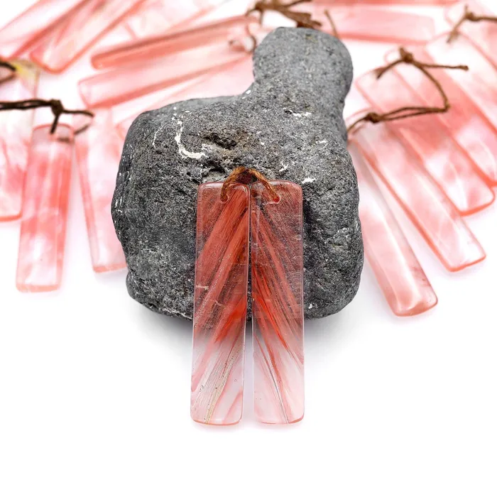 Juicy Strawberry Quartz Aka Cherry Quartz Earring Rectangle Matched Bead Pair Intrinsic Trading Earrings Juicy Strawberry Quartz Aka Cherry Quartz Earring Rectangle Matched Bead Pair Intrinsic Trading Earrings
