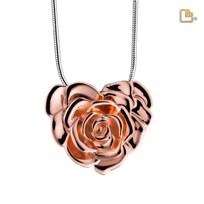 LoveUrns Treasure LoveRose Rose Gold Vermeil Sterling Silver Cremation Pendant Necklaces LoveUrns Treasure LoveRose Rose Gold Vermeil Sterling Silver Cremation Pendant Necklaces