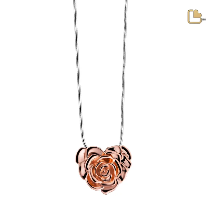 LoveUrns Treasure LoveRose Rose Gold Vermeil Sterling Silver Cremation Pendant Necklaces LoveUrns Treasure LoveRose Rose Gold Vermeil Sterling Silver Cremation Pendant Necklaces