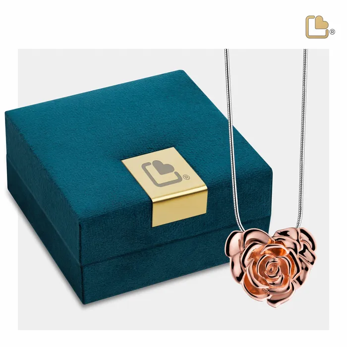 LoveUrns Treasure LoveRose Rose Gold Vermeil Sterling Silver Cremation Pendant Necklaces LoveUrns Treasure LoveRose Rose Gold Vermeil Sterling Silver Cremation Pendant Necklaces