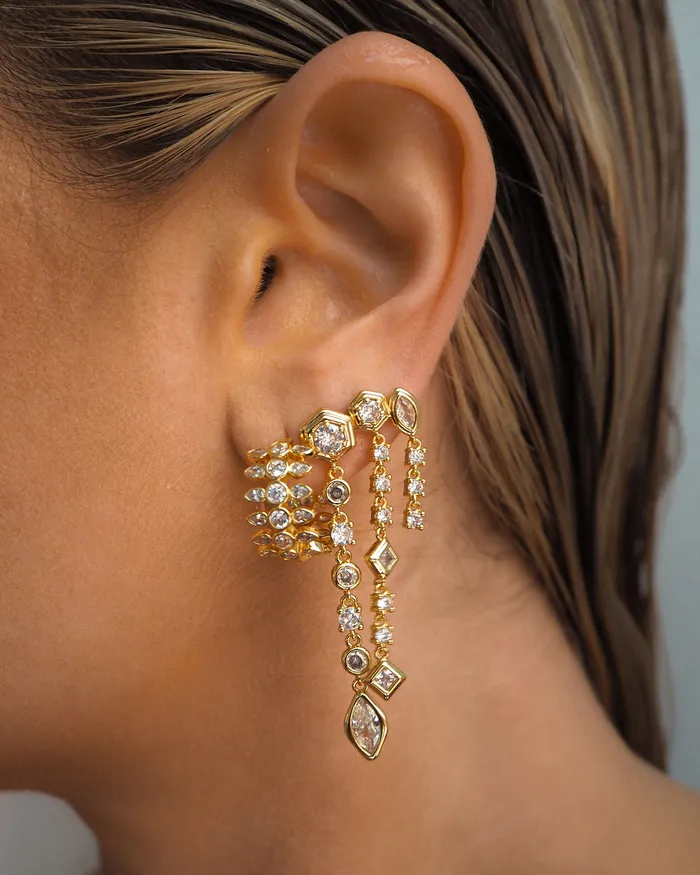 Luv Aj Earrings Stellar Bezel Drop Studs Silver Luv Aj Earrings Stellar Bezel Drop Studs Silver