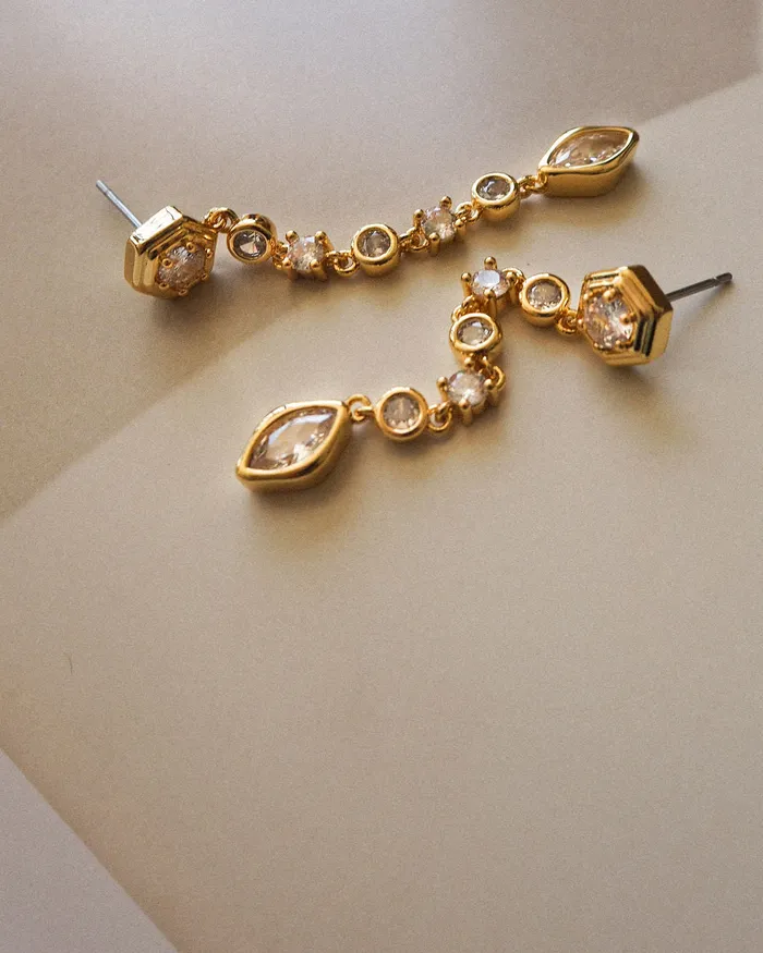 Luv Aj Earrings Stellar Bezel Drop Studs Silver Luv Aj Earrings Stellar Bezel Drop Studs Silver