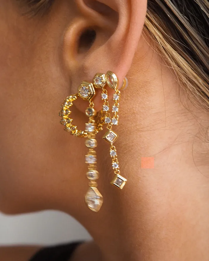 Luv Aj Earrings Stellar Bezel Drop Studs Silver Luv Aj Earrings Stellar Bezel Drop Studs Silver