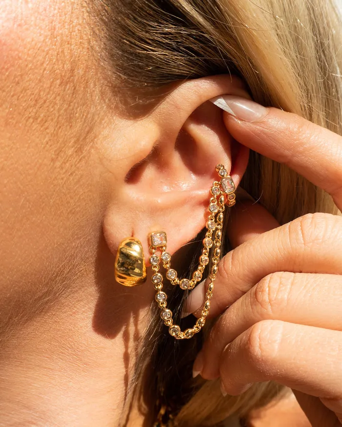 Luv Aj Earrings The Chloe Chain Ear Cuff Set Luv Aj Earrings The Chloe Chain Ear Cuff Set